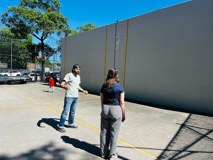 John sharing at the handball courts in Queens NYC.