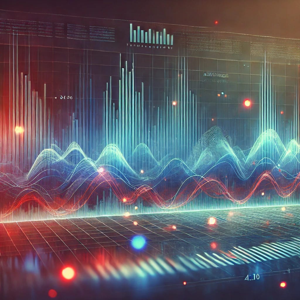 stylized analytics chart depicting Google Analytics