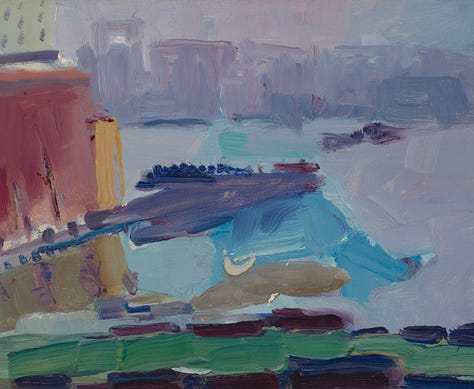 From the Blanton exhibition Charles Butt Collection,George Bellows - Evening Blue, 1916, John Martin - Weehawken Sequence, 1916, George Ault - Provincetown Boat/Houses, 1922
