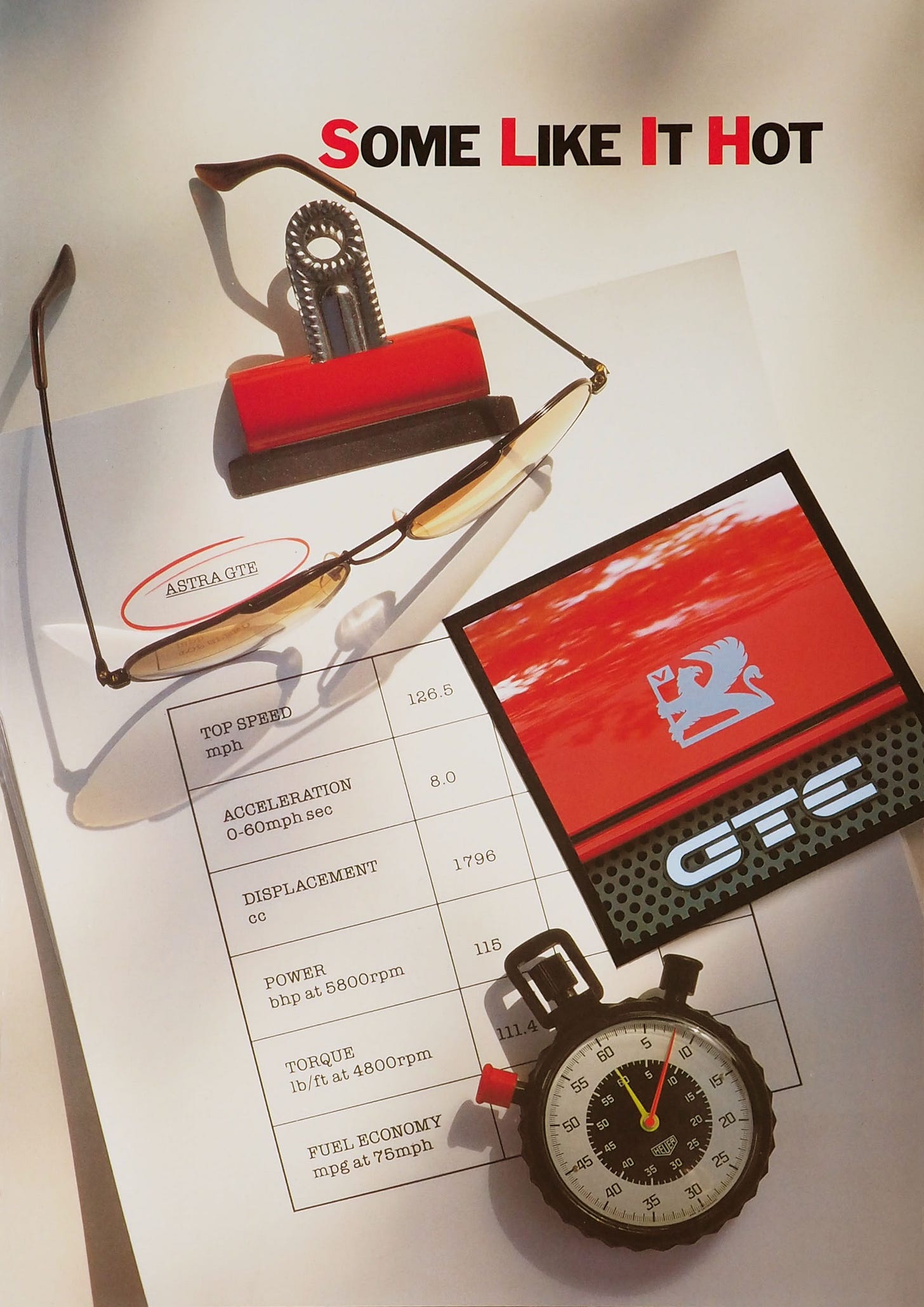 Vauxhall Astra GTE 1984 brochure cover