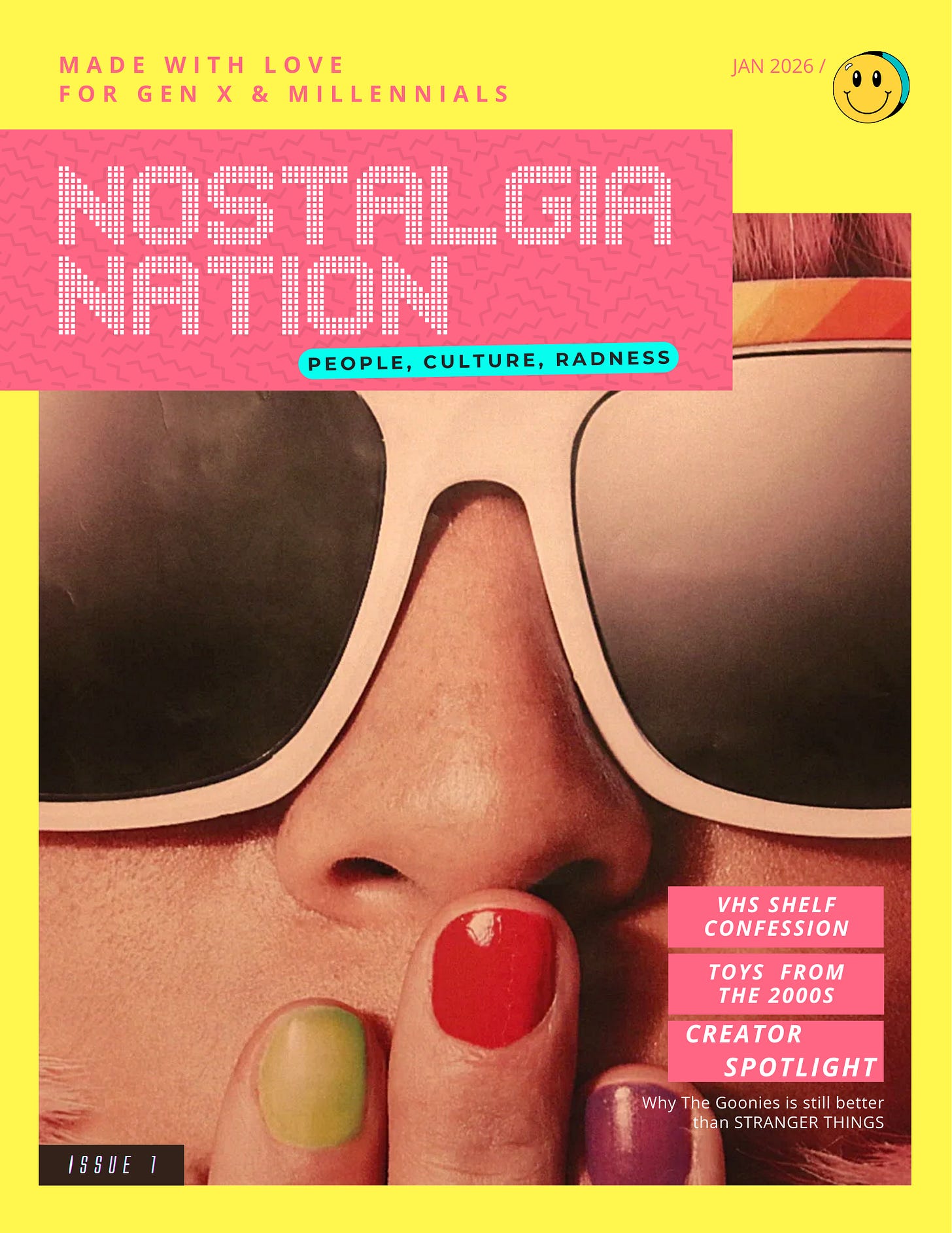Nostalgia Nation Magazine Cover - Issue 1 (Jan 2026)