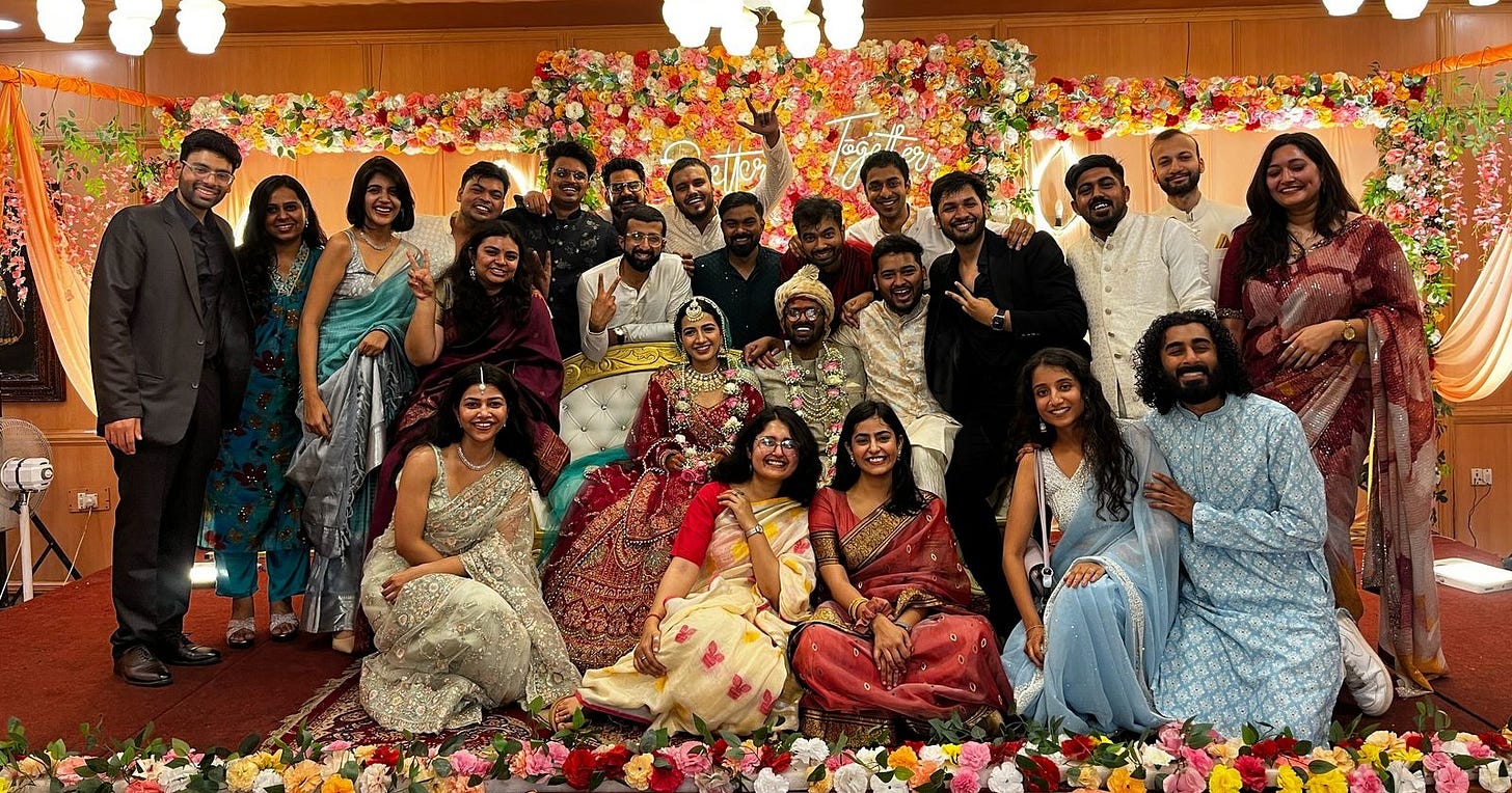wedding photo with friends