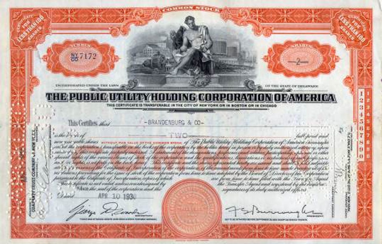 Public Utility Holding Corporation of America 1930