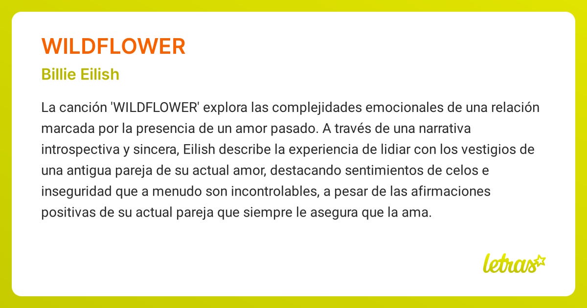 Significado de la canción WILDFLOWER (Billie Eilish) - LETRAS.COM