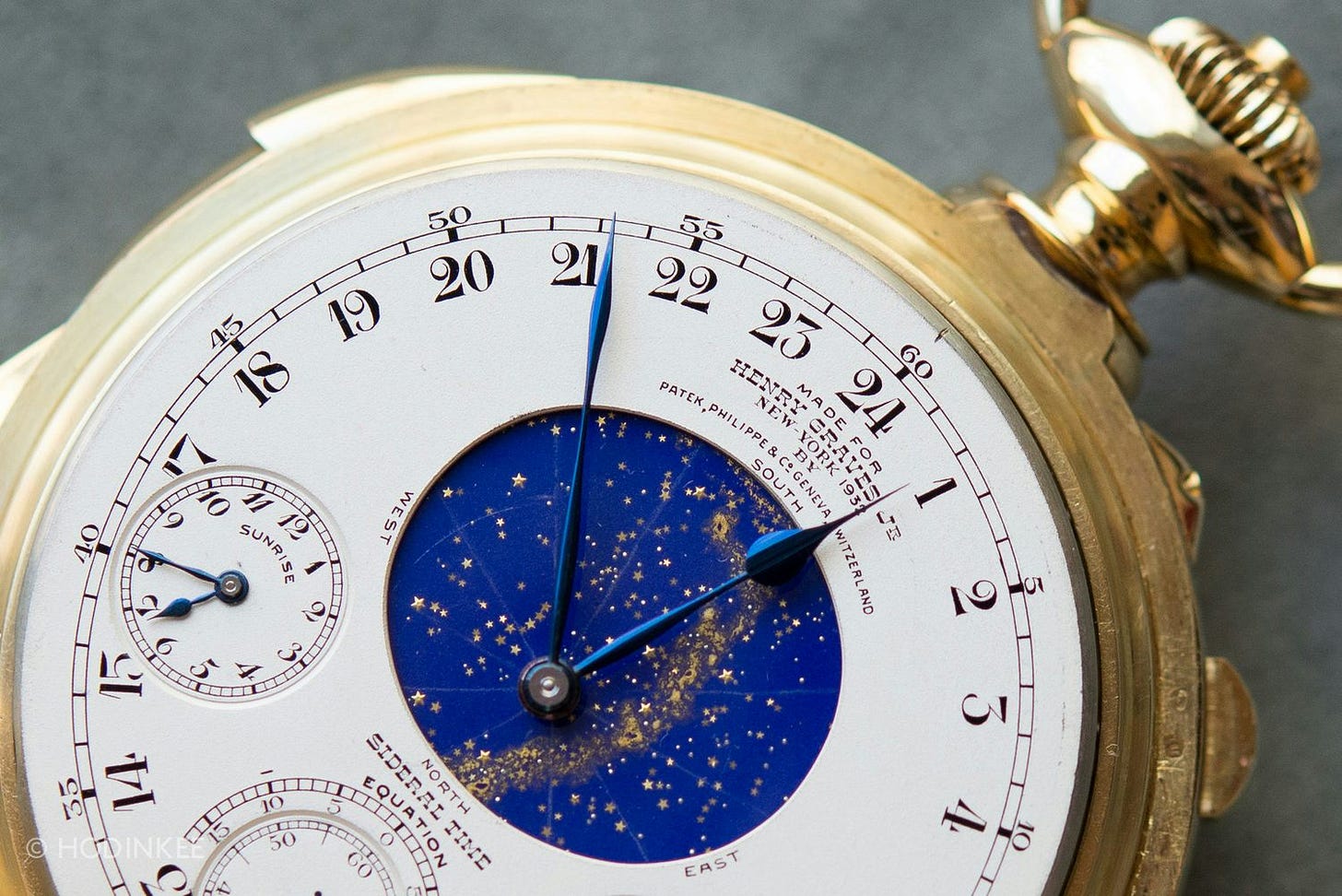 Patek Philippe Henry Graves Supercomplication pocket watch 1932 — 24 complications including celestial chart of Manhattan