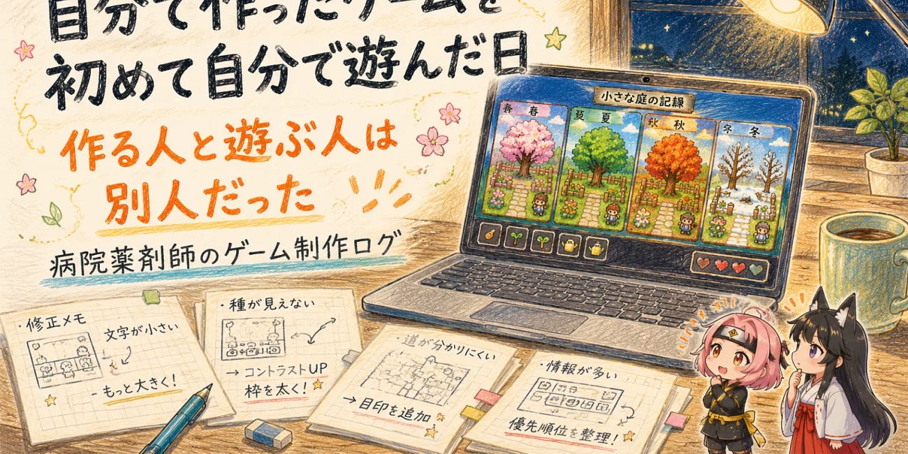 自分で作ったゲームを、自分で遊んだ日