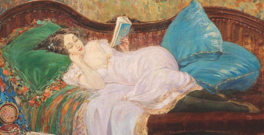 Woman reading by Ulisse Caputo