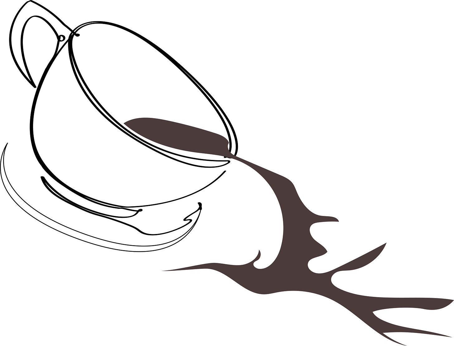 Decorative spilled coffee cup