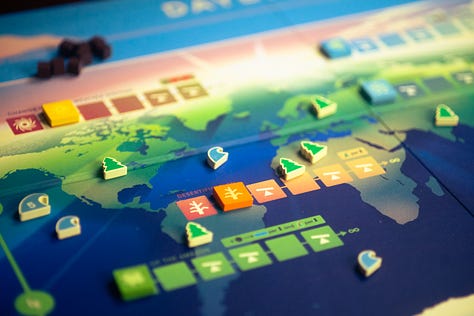 Hot Streak, Daybreak, Sky Team, Cosmic Encounter and Burgle Bros