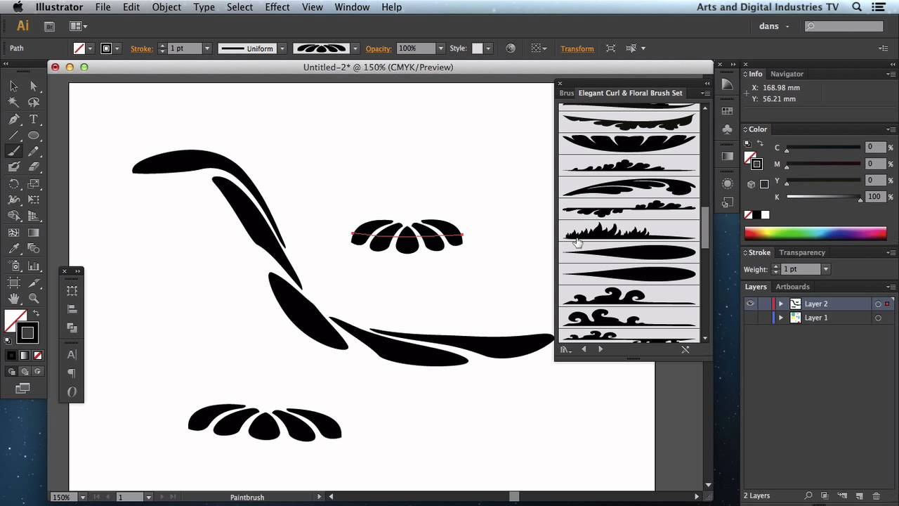 Introducing the Illustrator Brush tool and the various different brush types
