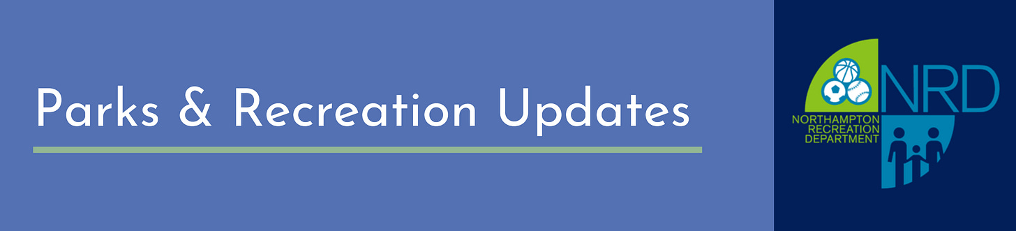 Banner reading "parks & recreation update"