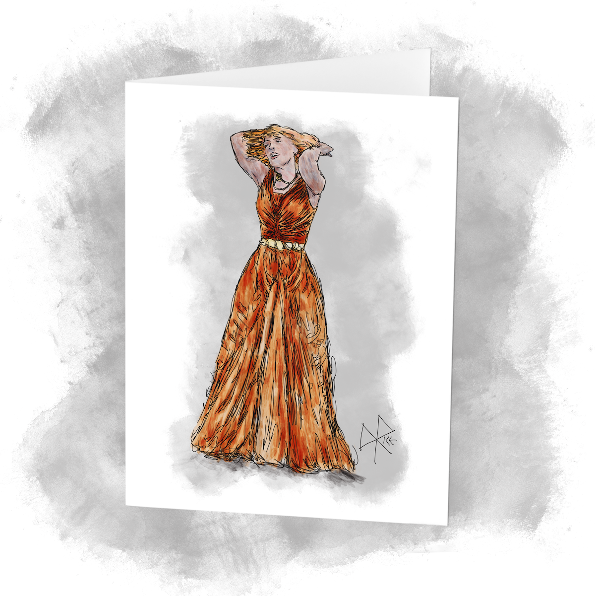 Genevieve O'Reilly as Mon Mothma, dancing at her daughter’s wedding on the Star Wars show ‘Andor’. Sketch art by Don Rice. Genevieve O'Reilly as Mon Mothma, dancing at her daughter’s wedding on the Star Wars show ‘Andor’. Sketch art by Don Rice.