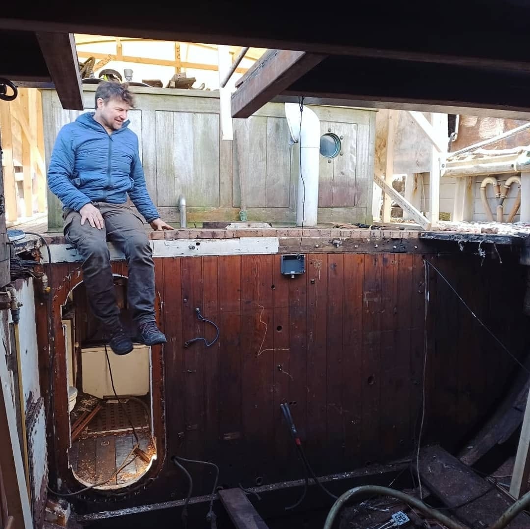 Sea Snail sailing, Danish schooner refit, wooden boat project, boat building Northern Ireland