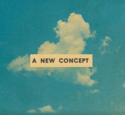 This may contain: there is a sign that says a new concept in the sky with clouds above it This may contain: there is a sign that says a new concept in the sky with clouds above it
