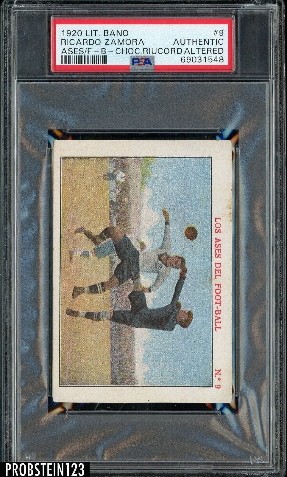 1920 Lit. Bano Los Ases Del Foot-Ball #9 Ricardo Zamora RC Rookie PSA Authentic - Picture 1 of 2