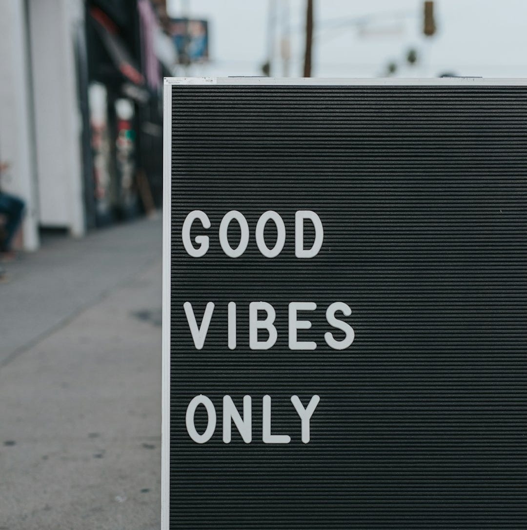 good vibes only text