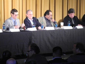 City Councilman Steve Kozachik, Mayor Jonathan Rothschild, Congressman Raul Grijalva, and State Legislator Bill Bradley were among the elected officials who answered gun control questions at the public forum. City Councilman Steve Kozachik, Mayor Jonathan Rothschild, Congressman Raul Grijalva, and State Legislator Bill Bradley were among the elected officials who answered gun control questions at the public forum.