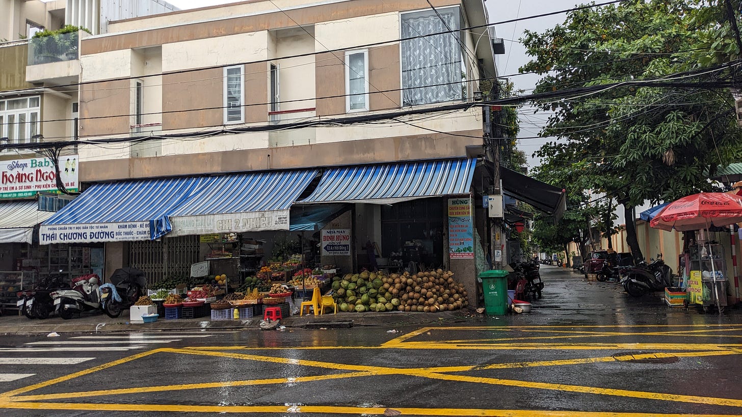 rainy coconut corner scene