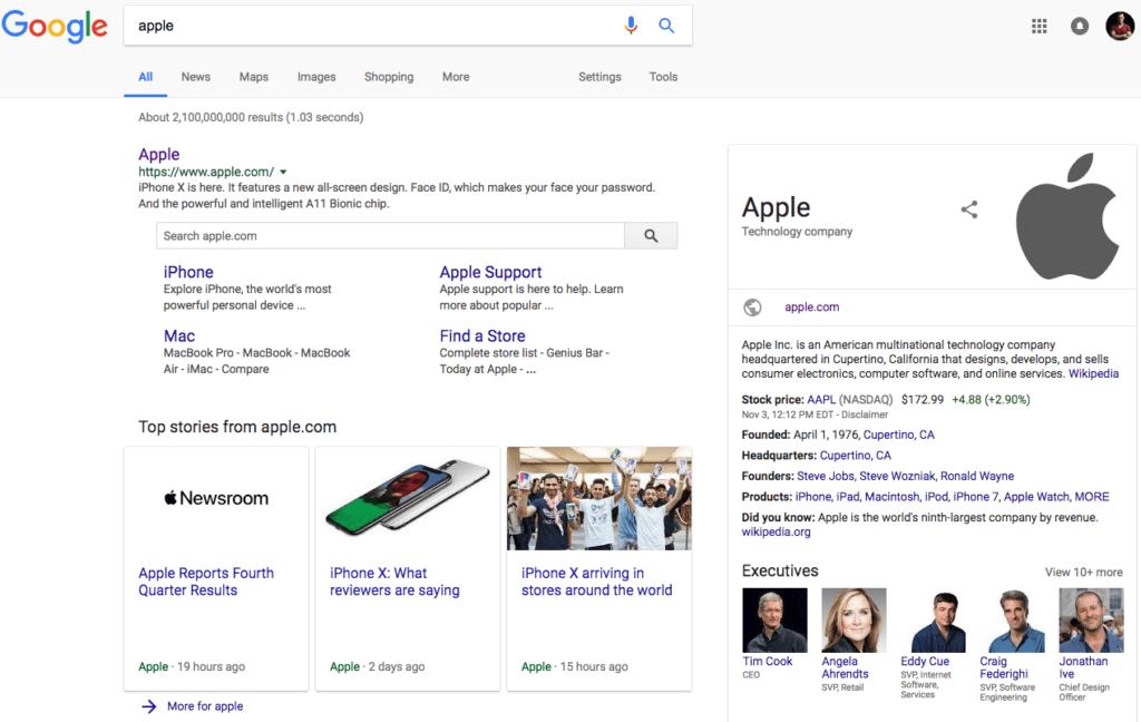 apple serps