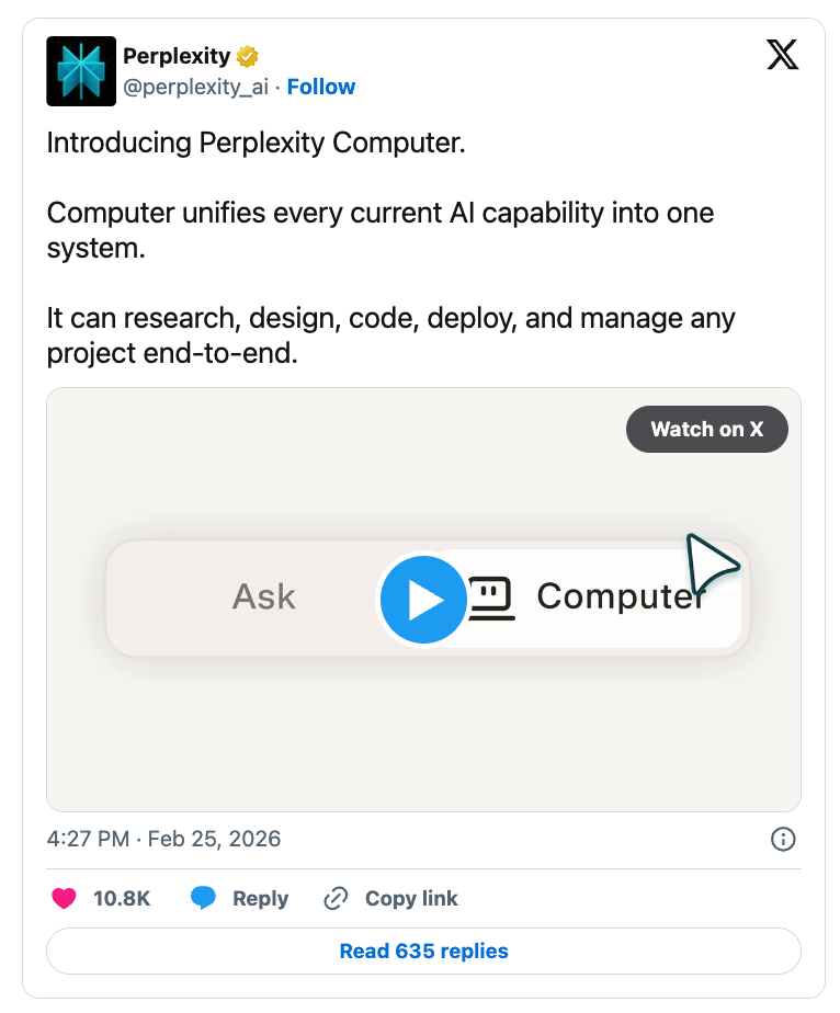 ☕🤖 Perplexity Unveils Computer, Its Most Ambitious Product Yet