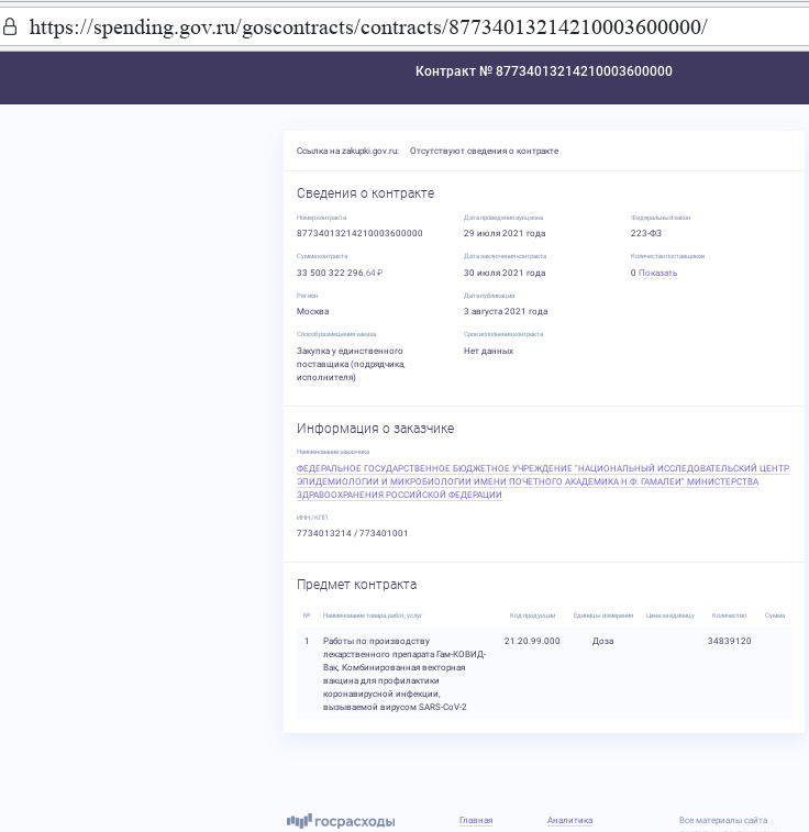 Contract in rubles Contract in rubles