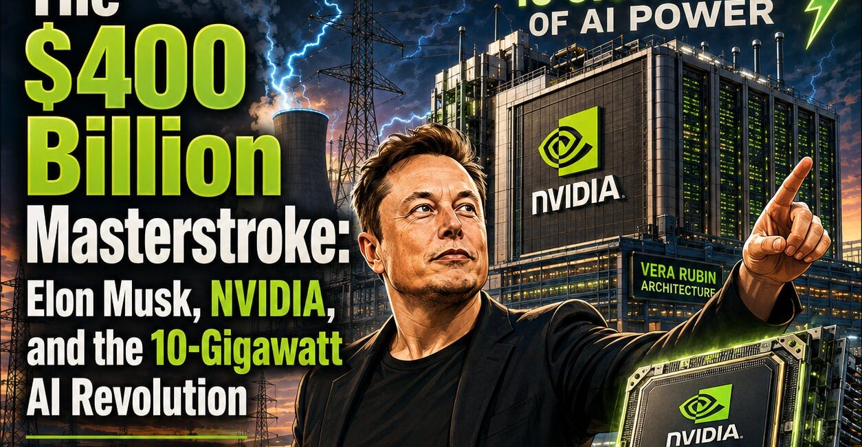 The $400 Billion Masterstroke: Elon Musk, NVIDIA, and the 10-Gigawatt AI Revolution.