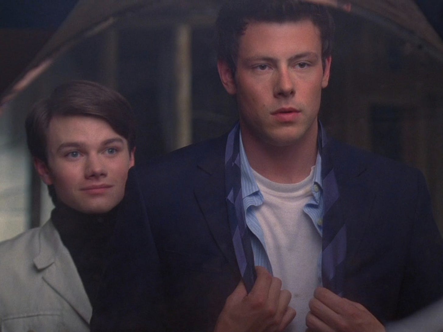 Chris Colfer and Cory Monteith on 'Glee.'