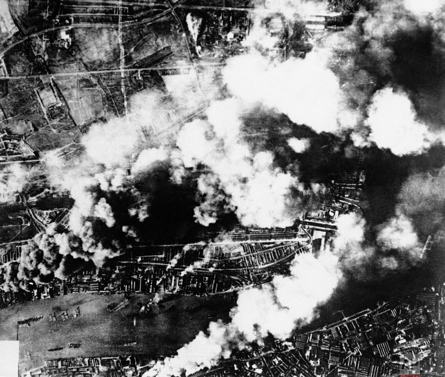 The devastating impact of the first major German air force attack on London's docklands and industrial districts is evident on September 7, 1940, marking the beginning of the Blitz. The devastating impact of the first major German air force attack on London's docklands and industrial districts is evident on September 7, 1940, marking the beginning of the Blitz.