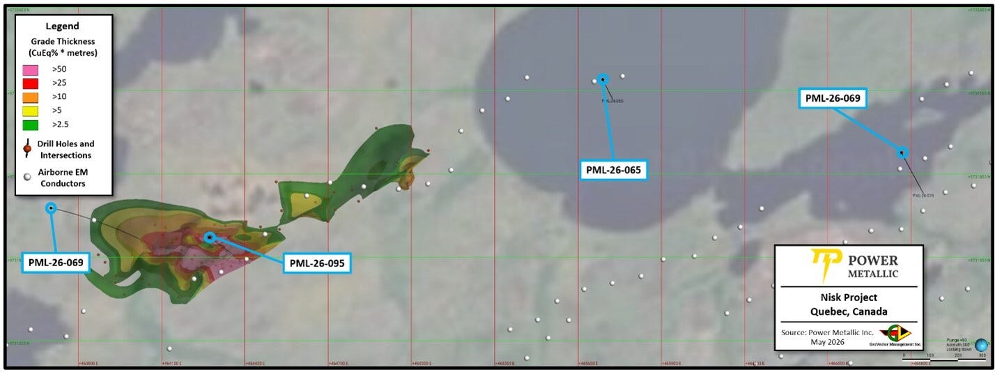 Figure 2 – Location of Drill holes reported in this news release (CNW Group/Power Metallic Mines Inc.)