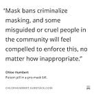 Poison pill in a pro-mask bill.