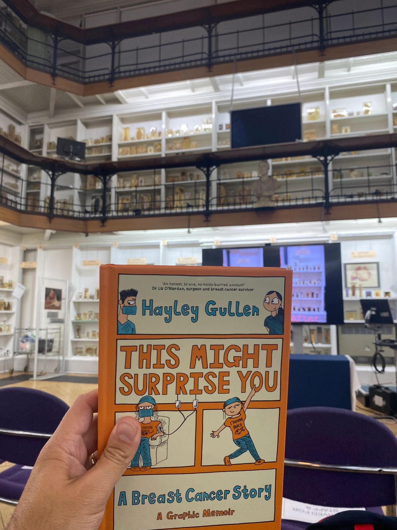 In September, Hayley Gullen launched her new graphic memoir at the striking Barts Pathology Museum in London, speaking candidly to the audience about her cancer journey and creative process