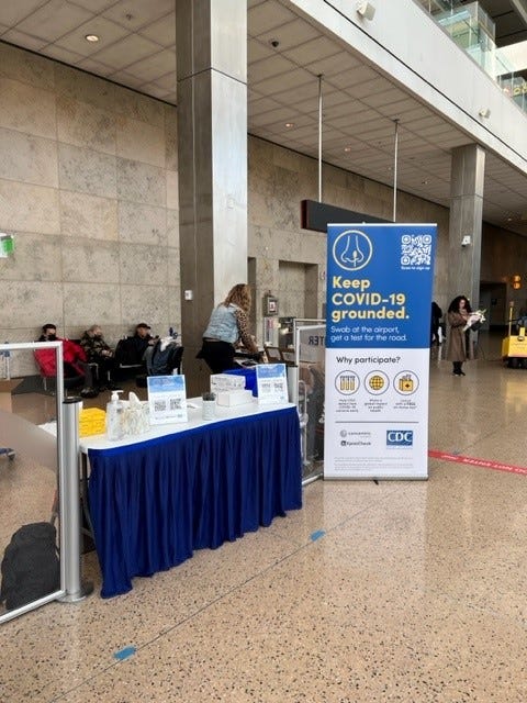 XpresCheck booth at airport