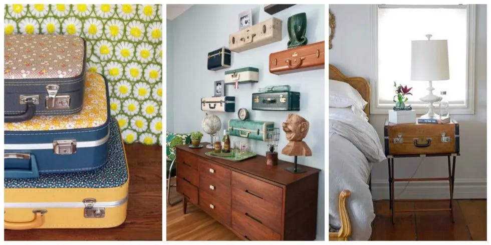 How to turn old luggage into furniture How to turn old luggage into furniture
