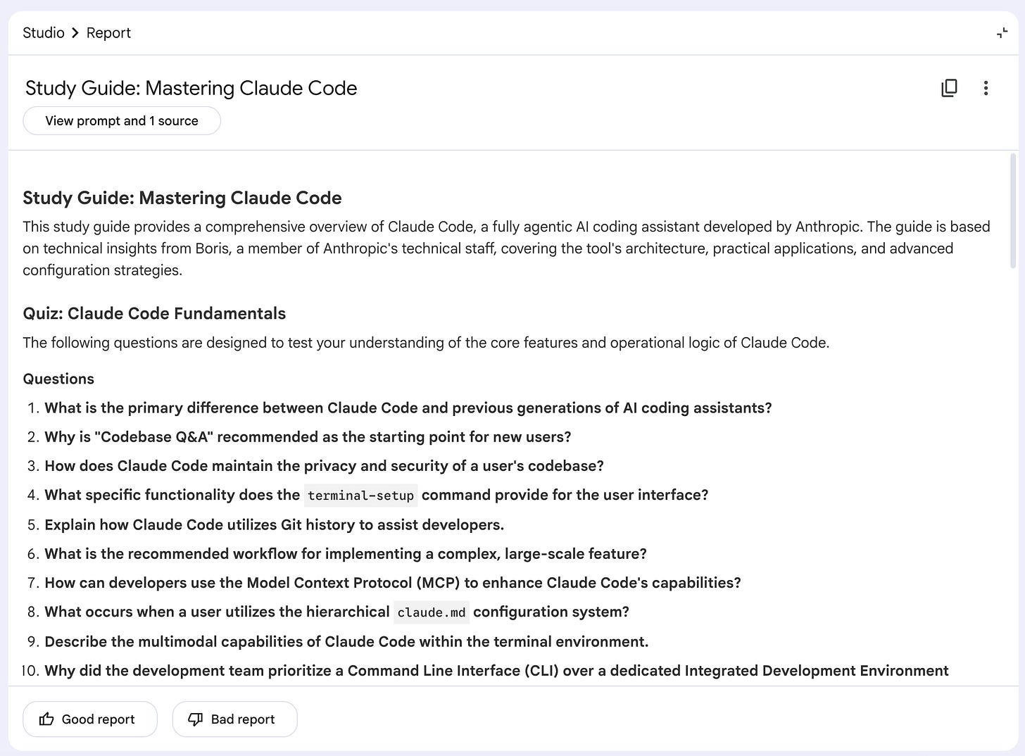 Default NotebookLM study guide before customization Default NotebookLM study guide before customization