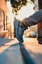 Walking shoe in action.