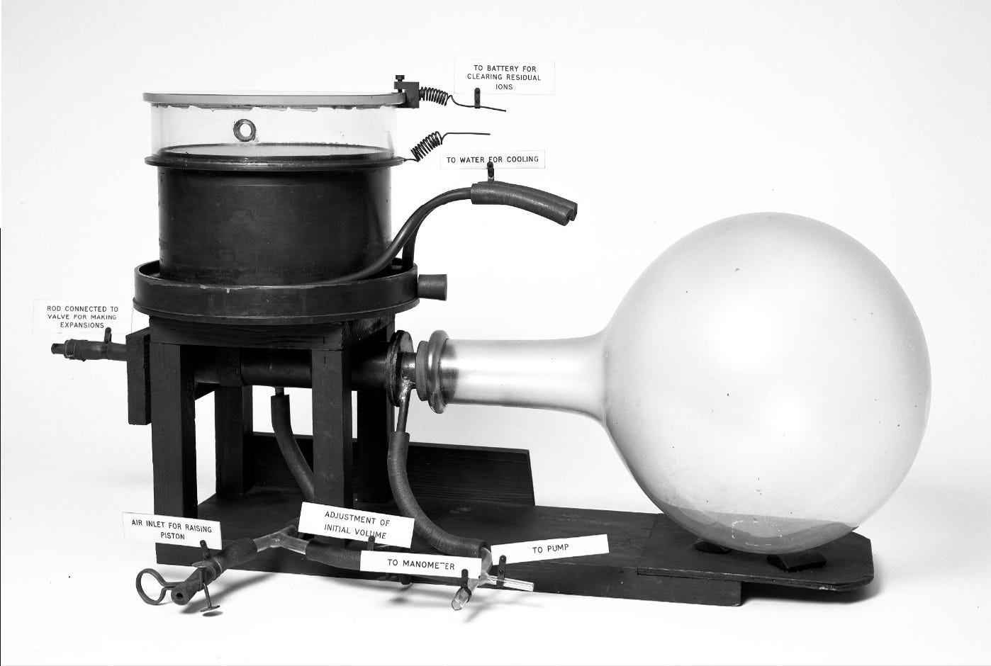 complicated device with large glass bulb