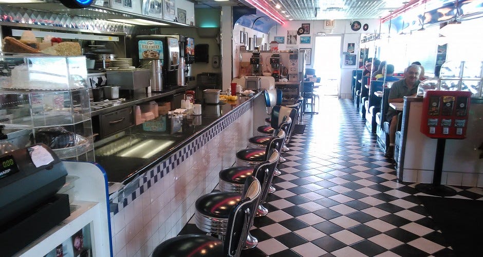 A 1950's style diner