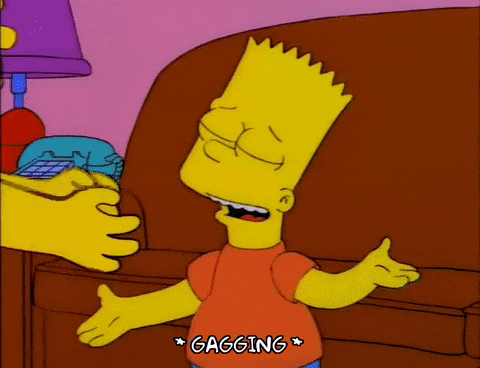 Homer Simpson mette le mani al collo di suo figlio Bart, in un famoso sketch del cartone animato The Simpsons.