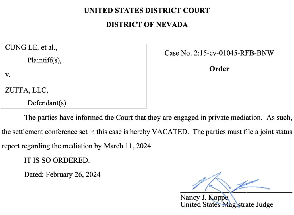 Latest filing from the UFC antitrust lawsuit.