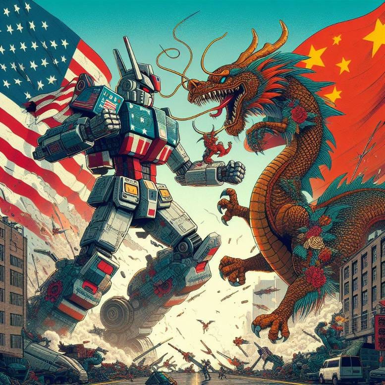 AI art: caught between two giants.