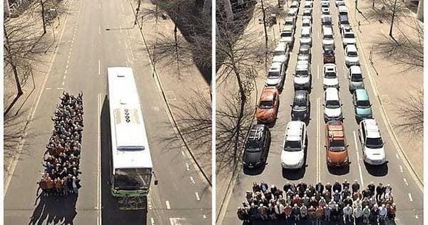 r/interestingasfuck - a group of cars and a bus on the road