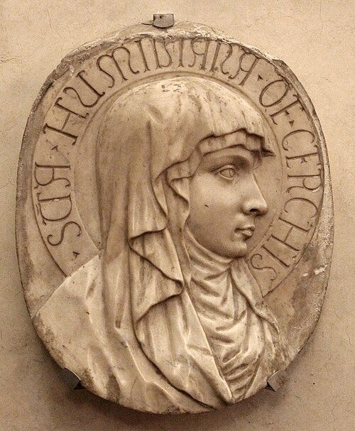 Relief carved bust of a woman Relief carved bust of a woman