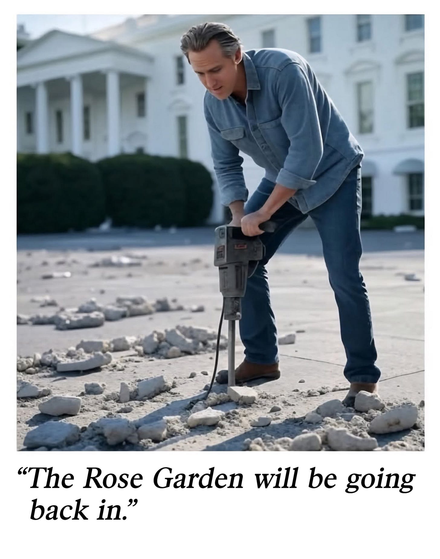 May be an image of 1 person and text that says '"The Rose Garden will be going back in."' May be an image of 1 person and text that says '"The Rose Garden will be going back in."'
