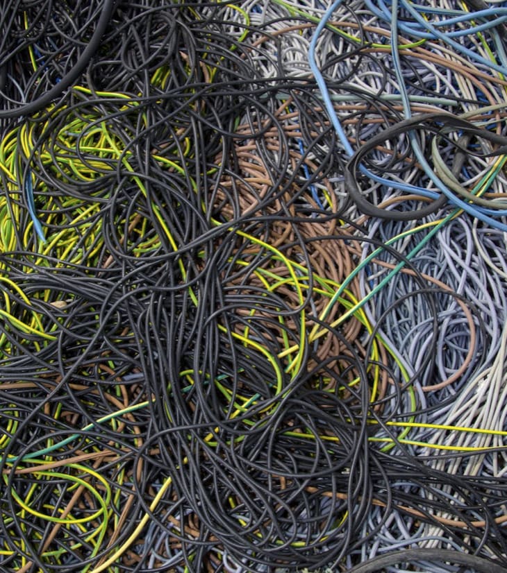 jumble of miscellaneous wires