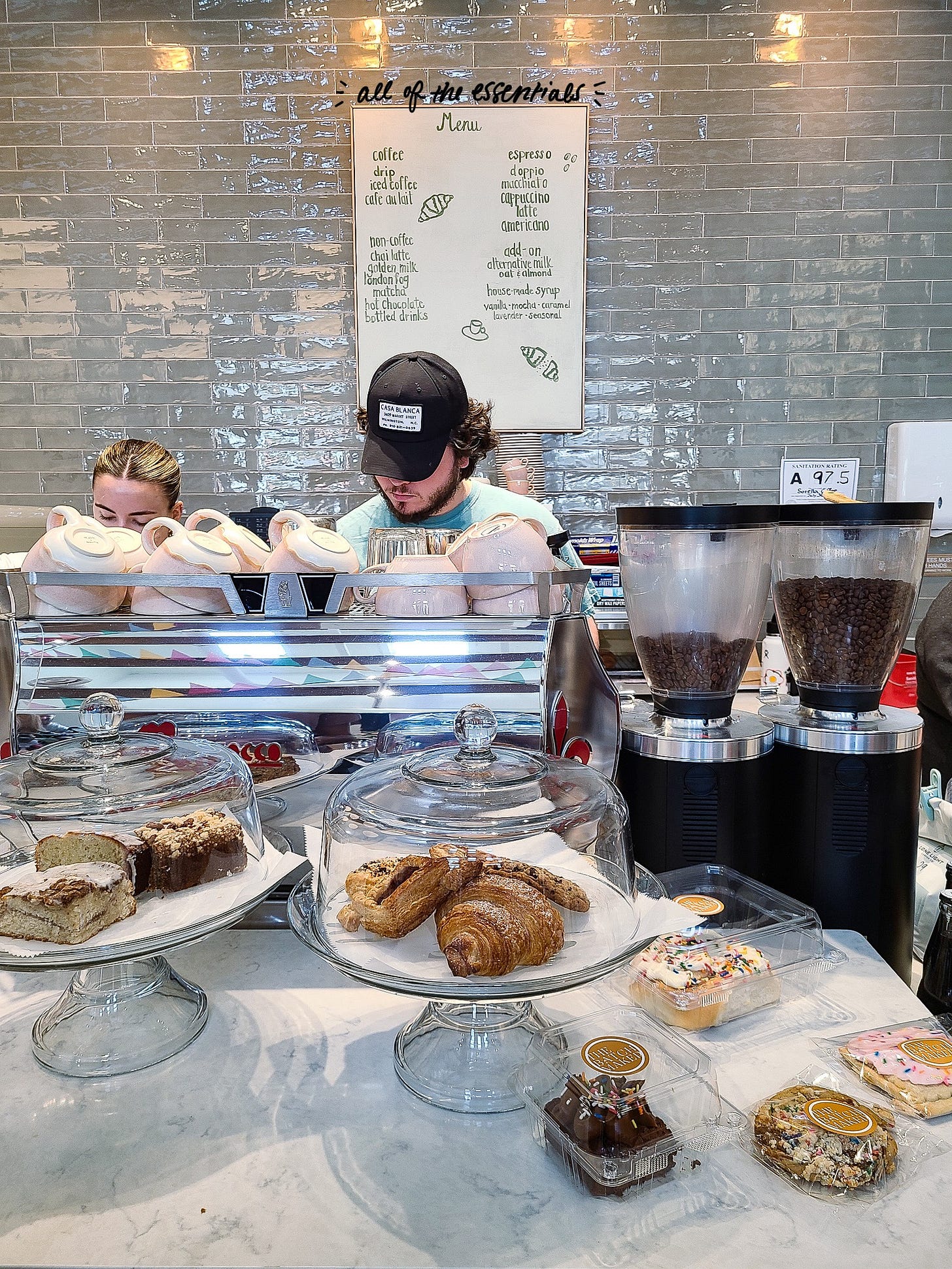 Sorella Coffee menu and barista bar