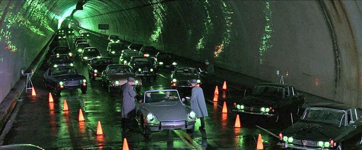 1970 Volvo 1800 E in Gattaca Scene