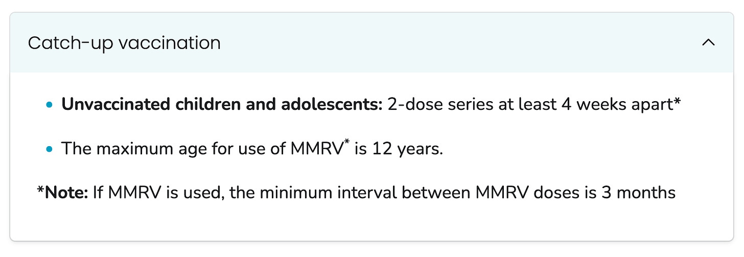 If your older child also needs a chickenpox vaccine, then consider getting the combined MMRV shot when they get their measles vaccine.