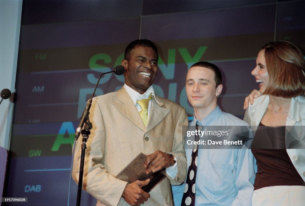 British radio DJ Steve Jackson accepting an award at the Sony Radio... News  Photo - Getty Images