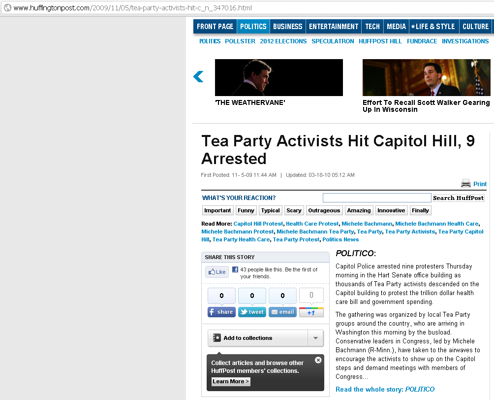 Huffington Post Tea Party Arrested fraud