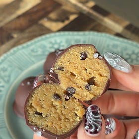 peanut butter miso cookie dough truffles 